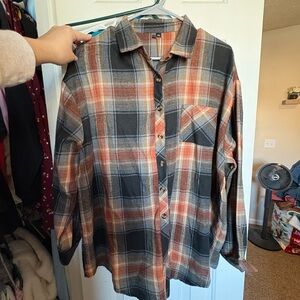 Oversized plaid shirt
